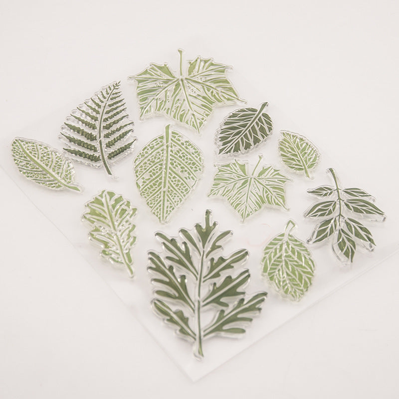 DIY Pocket Album Diary Transparent Leaf Stamp Set