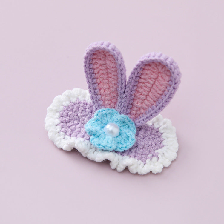 Disney Crochet Flower Star Hair Clip in Purple and Blue