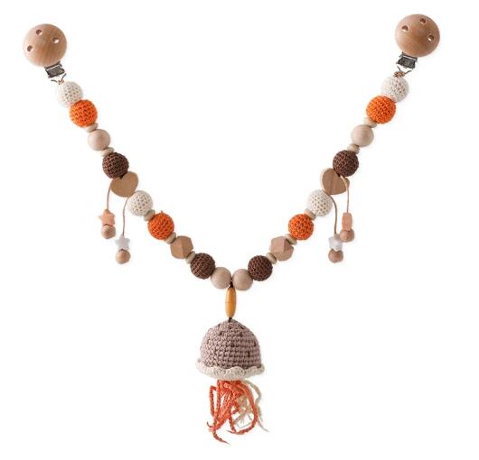 Crochet Jellyfish Stroller Chain with Rainbow Teether (Set)