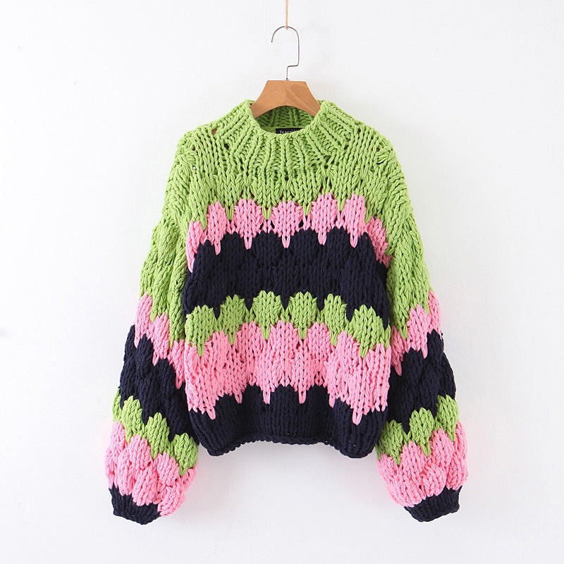 Handmade Cotton Sweater with Chunky Yarn (Oversized)