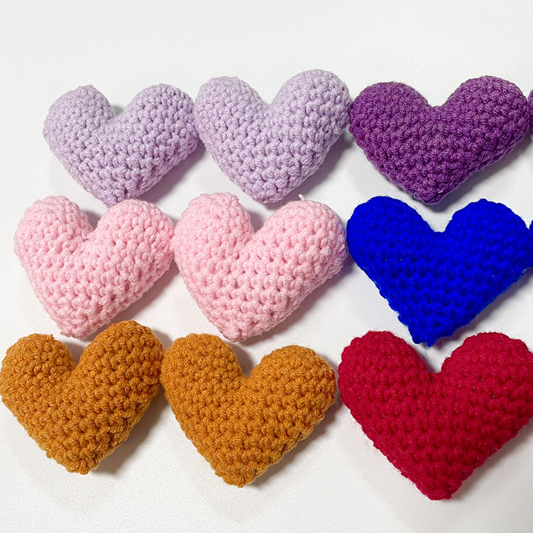 Handmade Crochet Heart Fabric Accessories and Materials