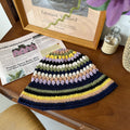 Japanese Handmade Crochet Colorful Striped Fisherman Hat