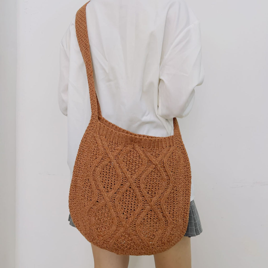 Women's Crochet Shoulder Bag - Large Capacity Handbag