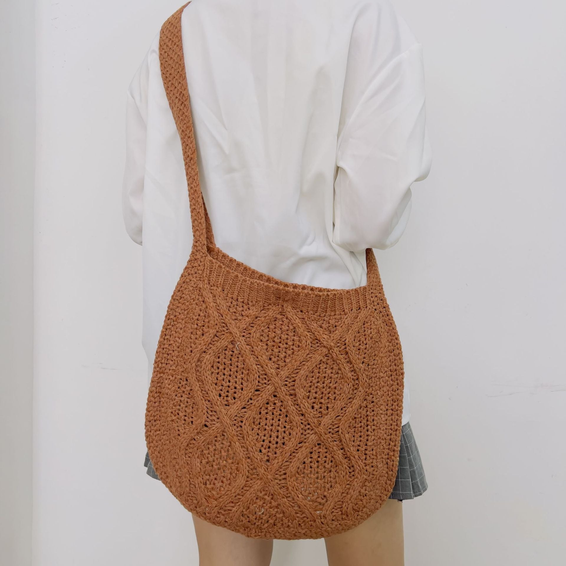 Women's Crochet Shoulder Bag - Large Capacity Handbag
