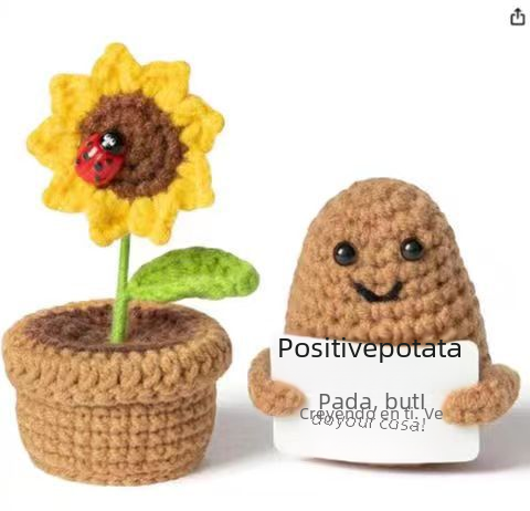 Handcrafted Crochet Potato Sunflower Planter Set