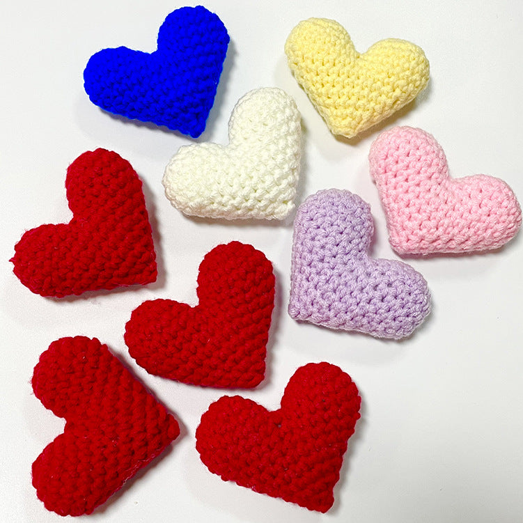 Handmade Crochet Heart Fabric Accessories and Materials