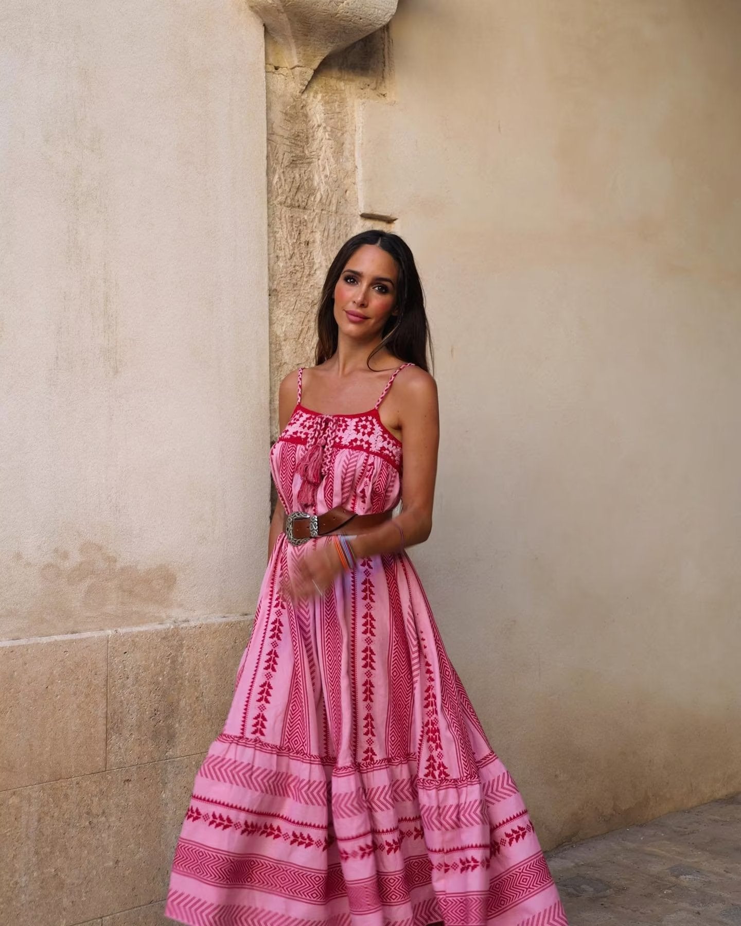 Women's Sexy Fringe Strap Long Dress with Crochet Knitting