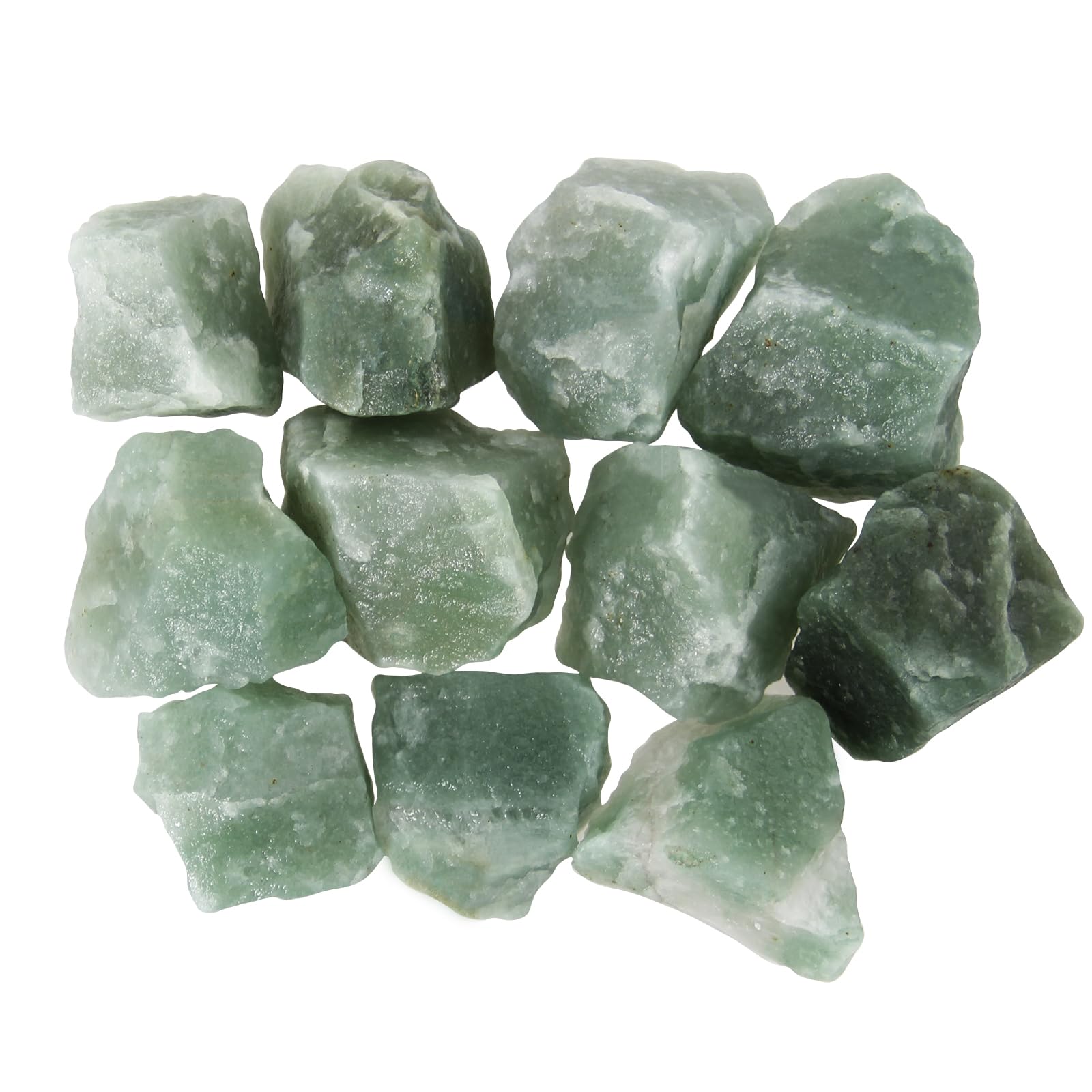 1.1lb Bulk Raw Green Aventurine Rough Crystal-Natural Green Aventurine Raw Stones Crystal for Tumbling Cabbing Fountain Rocks DecorationPolishing Wire Wrapping Wicca & Reiki Crystal Healing