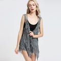 Bohemian Lace Crochet Cardigan with Irregular Hem Top