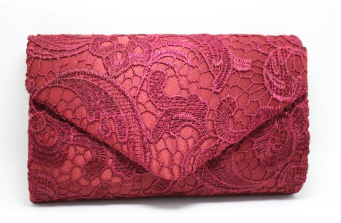 Fashionable Lace Crochet Evening Clutch Handbag for Women
