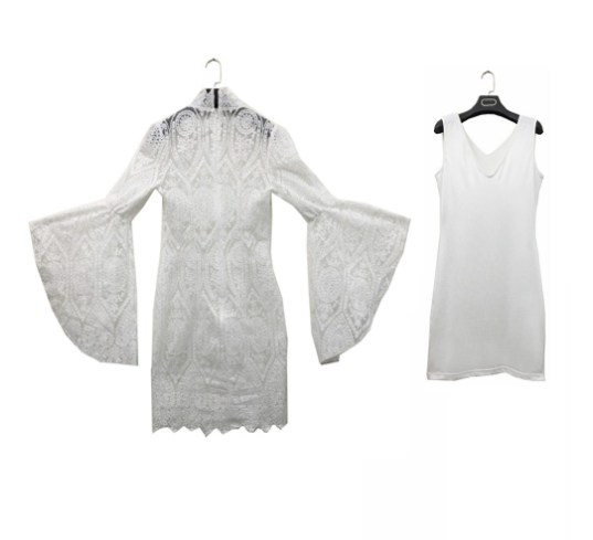 Lace Crochet Dress with Sheer Lace Details