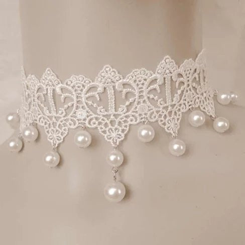 The Touch Of Vintage Victorian Style Crochet Necklace and Bracelet Set