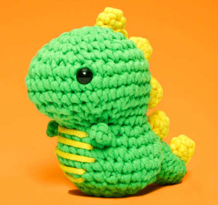 Dinosaur Crochet Kit with Cartoon Doll Materials (One Set)