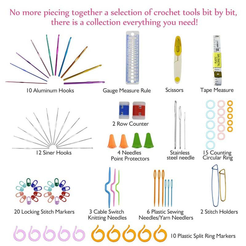 Home Crochet Set with Yarn Tools and Accessories