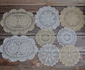 SouthMage Set of 8 Hand Crochet Lace Doilies Table Coasters Dresser Runners Placemats Plant Mats