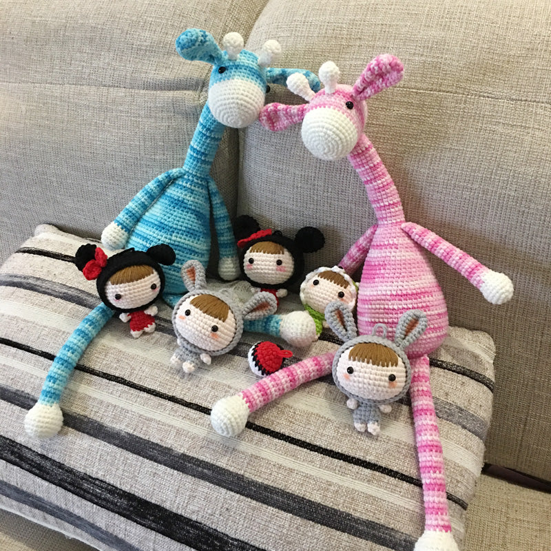 Handmade Crochet Giraffe DIY Kit with Yarn Materials