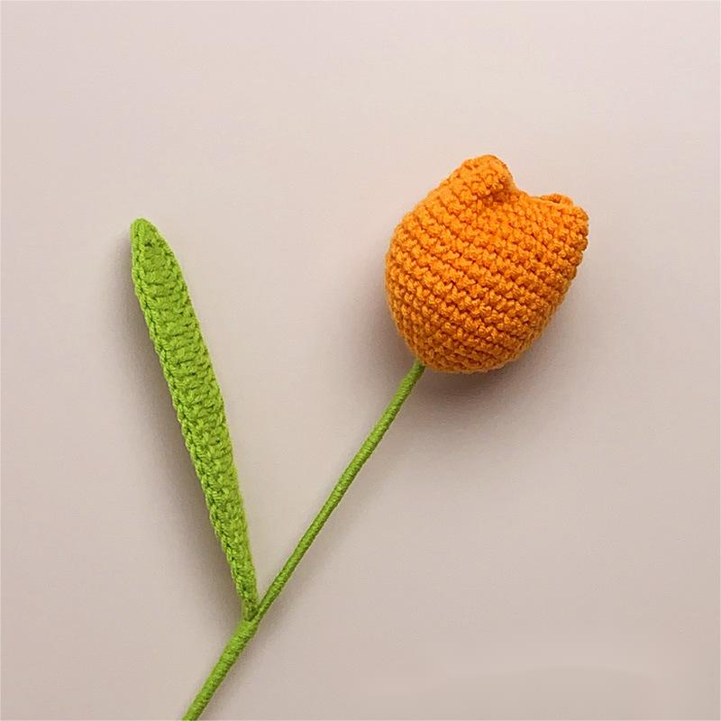 Hand-Knitted Tulip Bouquet Wool Crochet DIY Gift