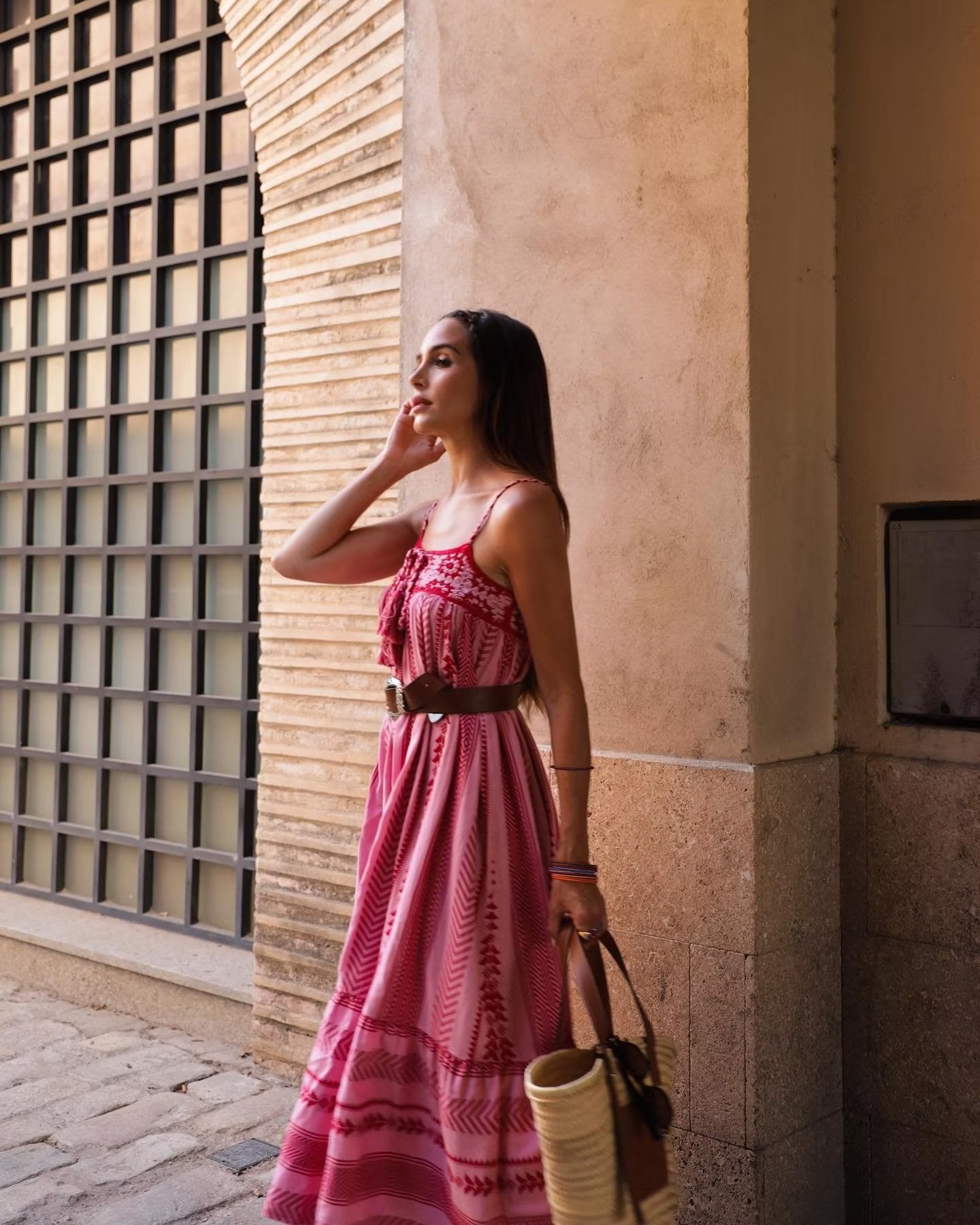 Women's Sexy Fringe Strap Long Dress with Crochet Knitting