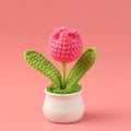 Handcrafted Crochet Tulip Mini Potted Plant Decor