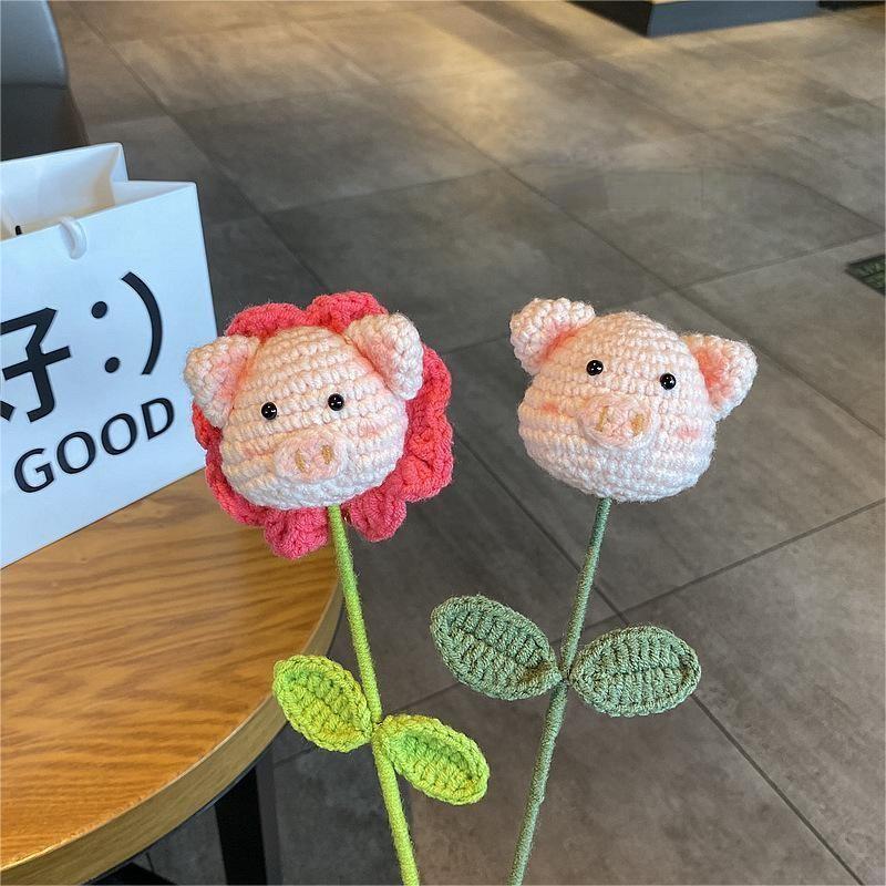Handmade Wool Crochet Balloon Pig Gift for Friends