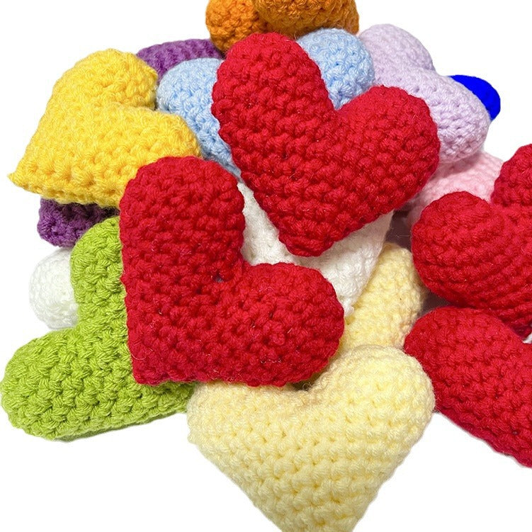 Handmade Crochet Heart Fabric Accessories and Materials