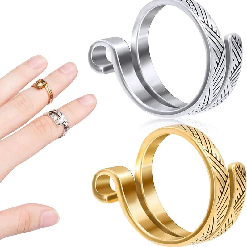 Adjustable Crochet Yarn Ring with Thai Silver Design
