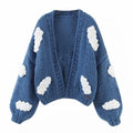 Handmade Crochet Cardigan Sweater with Fruit Embroidery