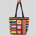 Vintage Floral Wool Woven Bag - Handmade Crochet Design