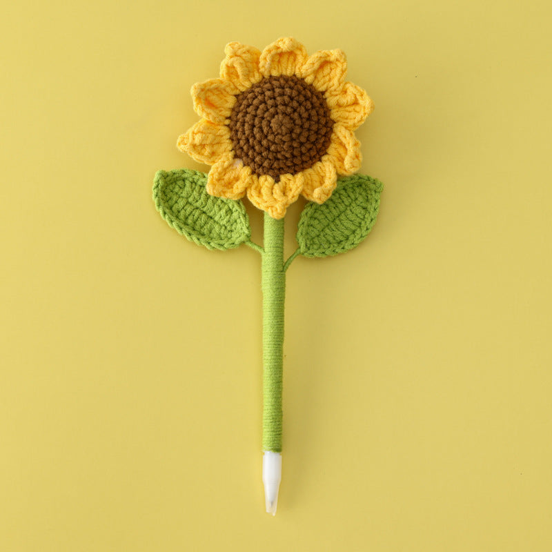 Classroom Markers Crochet Sunflower Graduation Gift