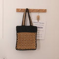 Hollow Out Crochet One Shoulder Straw Bag in Color Match