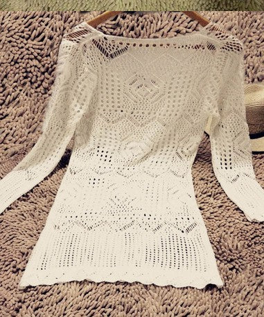 European Style Hollow Out Crochet Beach Dress
