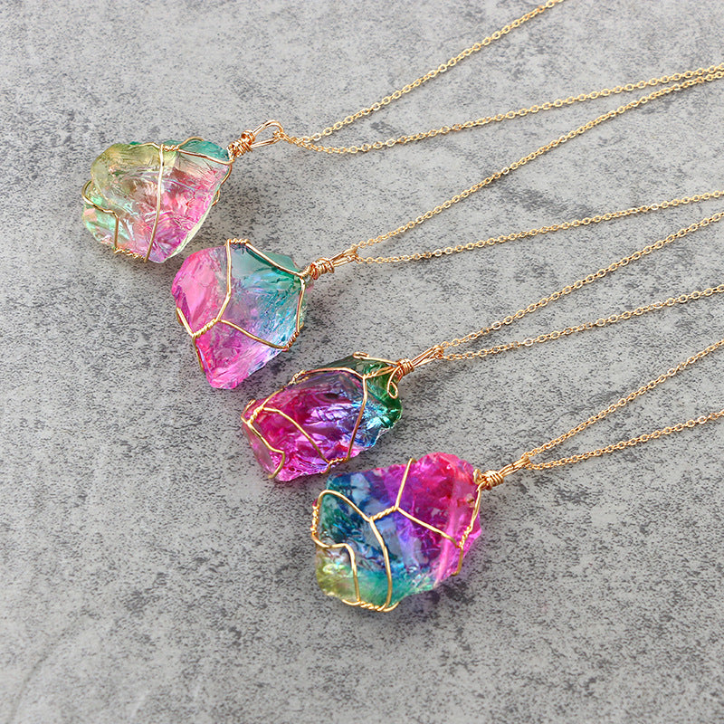 Natural Colorful Crystal Pendant