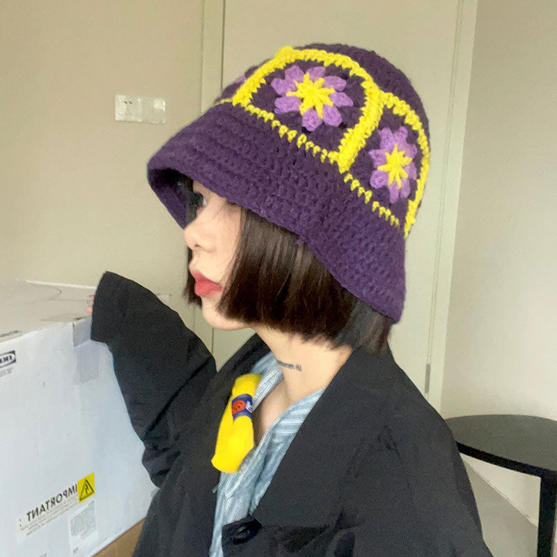 Cute Knit Crochet Hollow Basin Hat for Women and Men