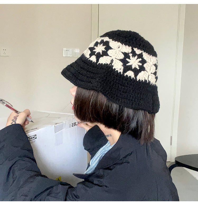 Cute Knit Crochet Hollow Basin Hat for Women and Men
