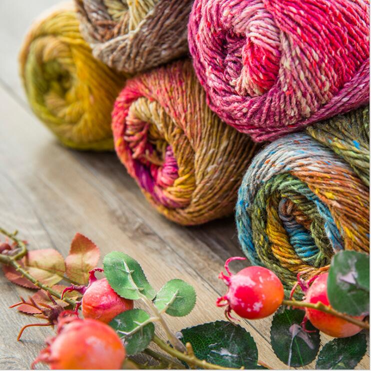 Artist Dyed Colorful Yarn for Crochet Scarf & Hat