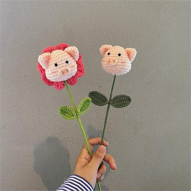 Handmade Wool Crochet Balloon Pig Gift for Friends