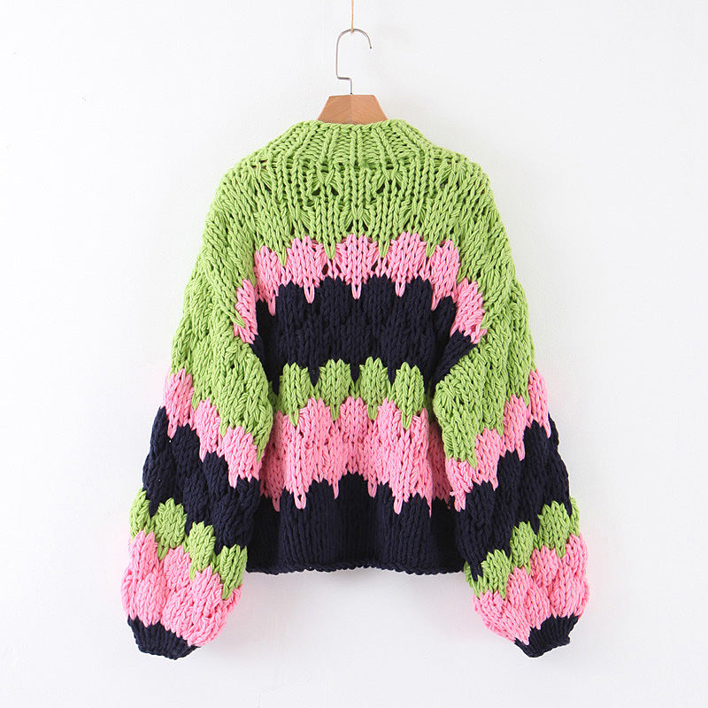 Handmade Cotton Sweater with Chunky Yarn (Oversized)