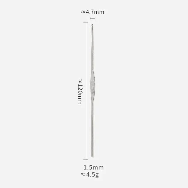 Metal Crochet Hooks Set for Lace Weaving (Size 0.5-1.9mm)
