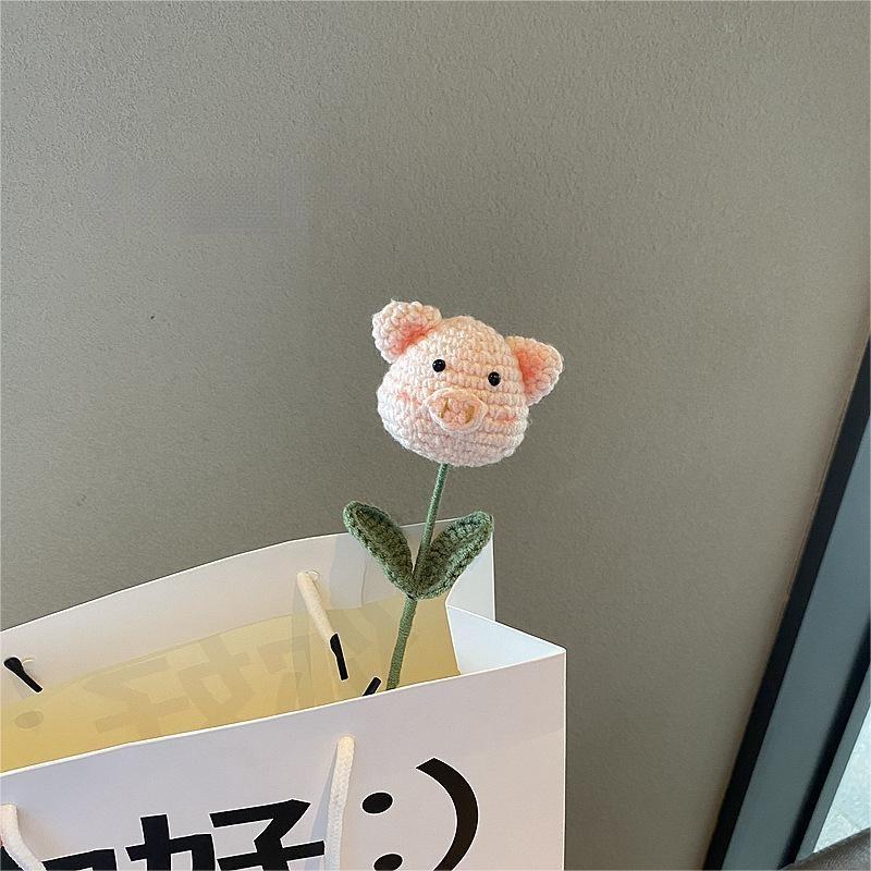 Handmade Wool Crochet Balloon Pig Gift for Friends