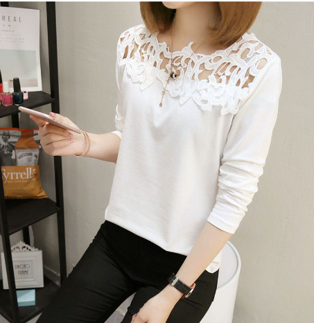 2020 Spring/Summer Women's Hollow Crochet T-Shirt