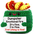 Dumpster Emotional Fire Support Positive Crochet Cute Valentines Gifts Women Men Coworker Birthday Gift Stress Relief Therapy Knitting Crochet Animals Ornament Christmas Stuff Funny Office Desk Decor