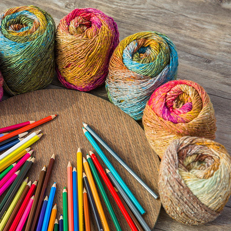 Artist Dyed Colorful Yarn for Crochet Scarf & Hat