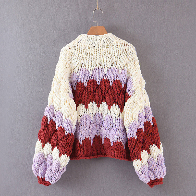 Handmade Cotton Sweater with Chunky Yarn (Oversized)